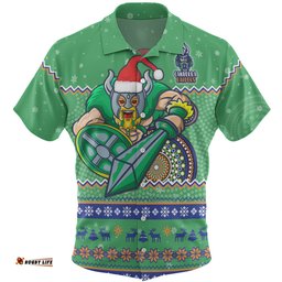 Amazing Aussie Canberra Raiders Christmas Custom Ugly Xmas And Aboriginal Patterns For Die Hard Fan Hawaiian Shirt