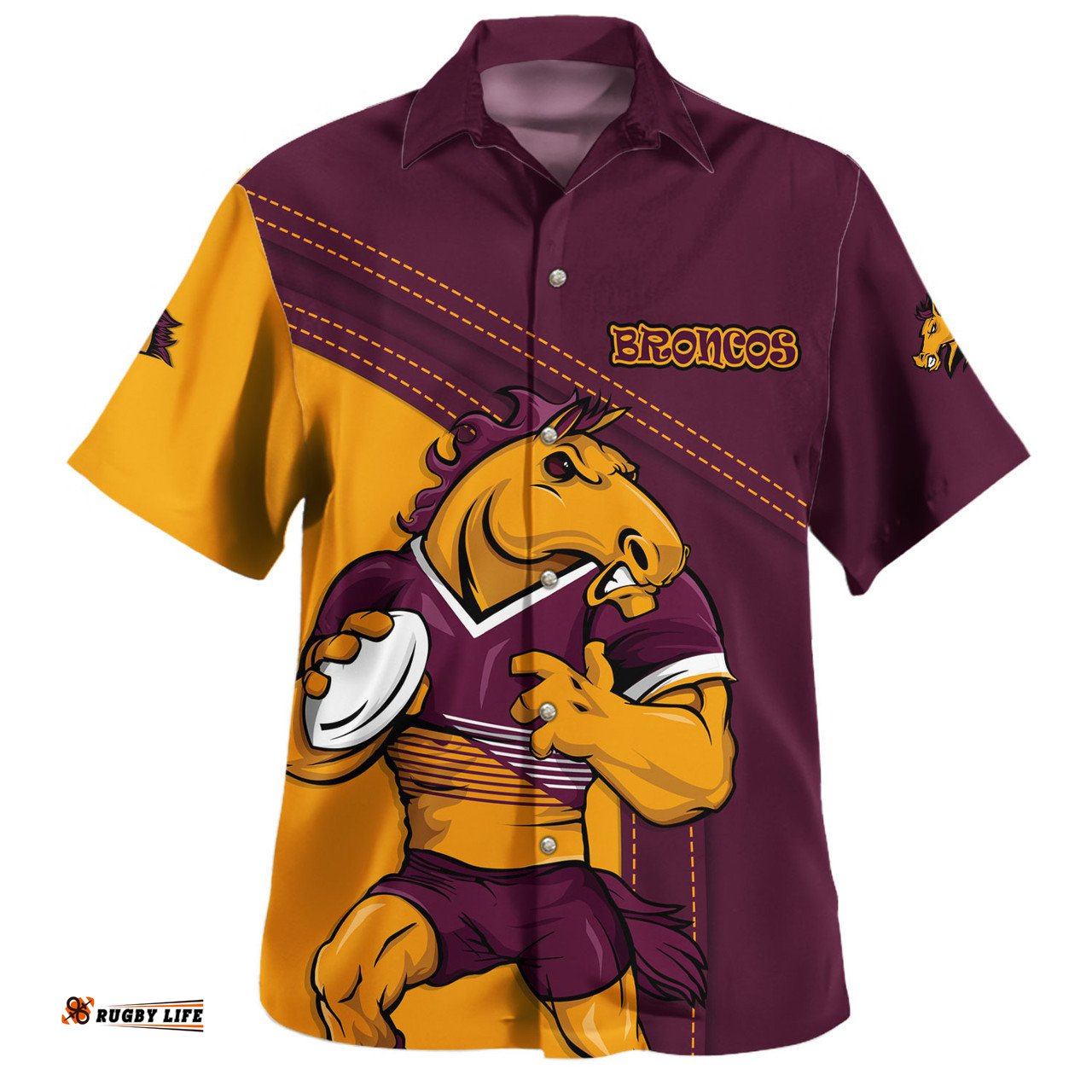 Amazing Aussie Brisbane Broncos Custom Team Of Us Die Hard Fan Supporters Hawaiian Shirt