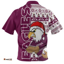 Amazing Aussie Manly Warringah Sea Eagles Merry Ugly Xmas Nordic Pattern Style Hawaiian Shirt