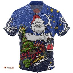 Amazing Aussie Canterbury Bankstown Bulldogs Christmas Custom Let's Get Lit Chrisse Pressie Hawaiian Shirt