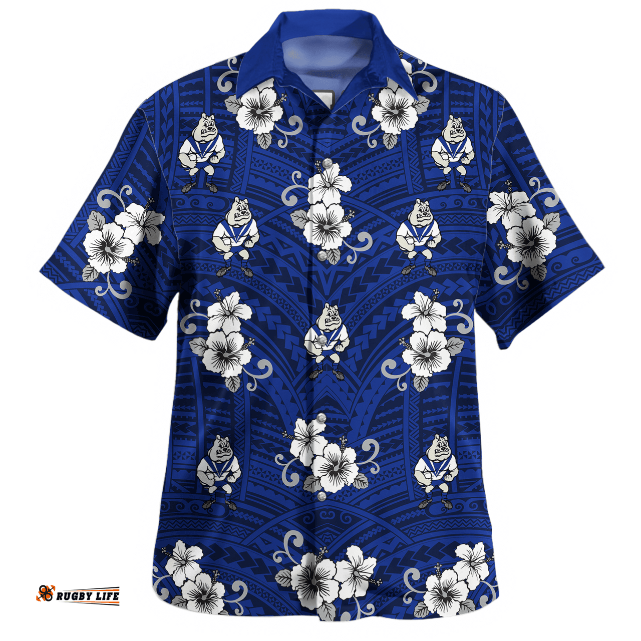 Amazing Aussie Canterbury Bankstown Bulldogs Custom Bulldogs With Maori Patterns Hawaiian Shirt