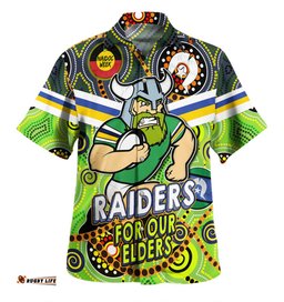 Amazing Aussie Canberra Raiders Naidoc Week Custom Raiders Naidoc For Our Elders Dot Art Style Hawaiian Shirt