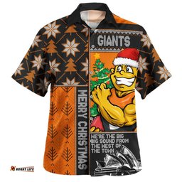 Amazing Aussie GWS GIANTS Merry Christmas Knit Style Festive Spirit Hawaiian Shirt