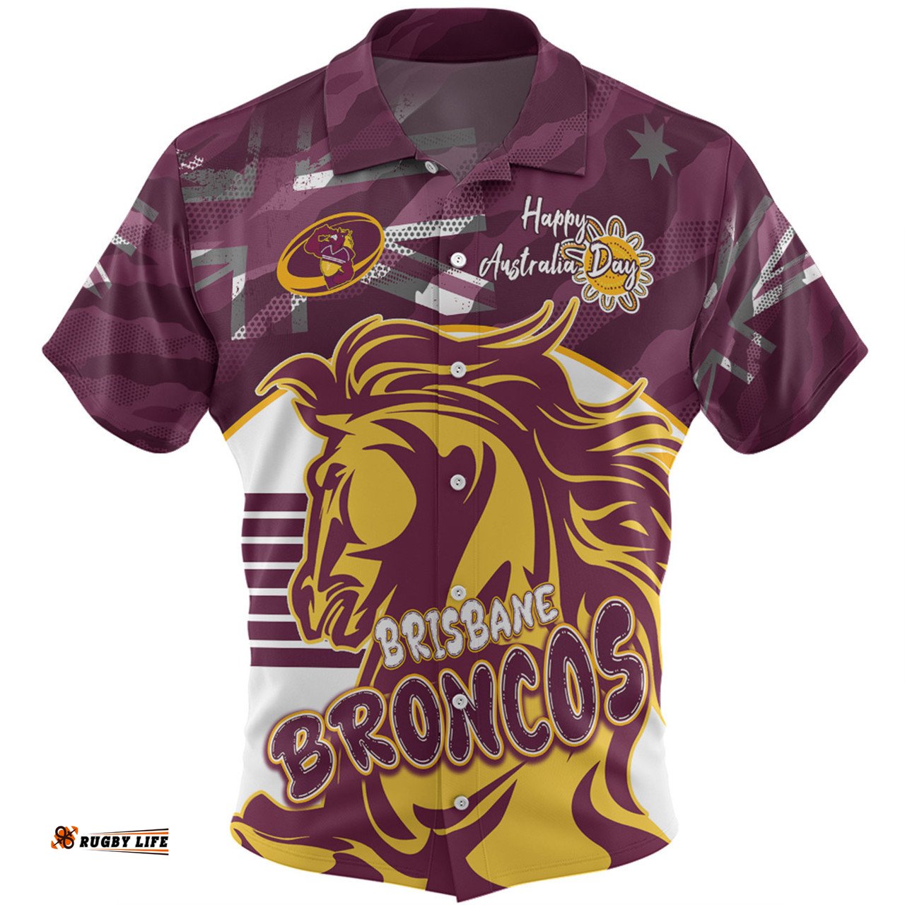 Amazing Aussie Brisbane Broncos Happy Australia Day We Are One And Free Hawaiian Shirt