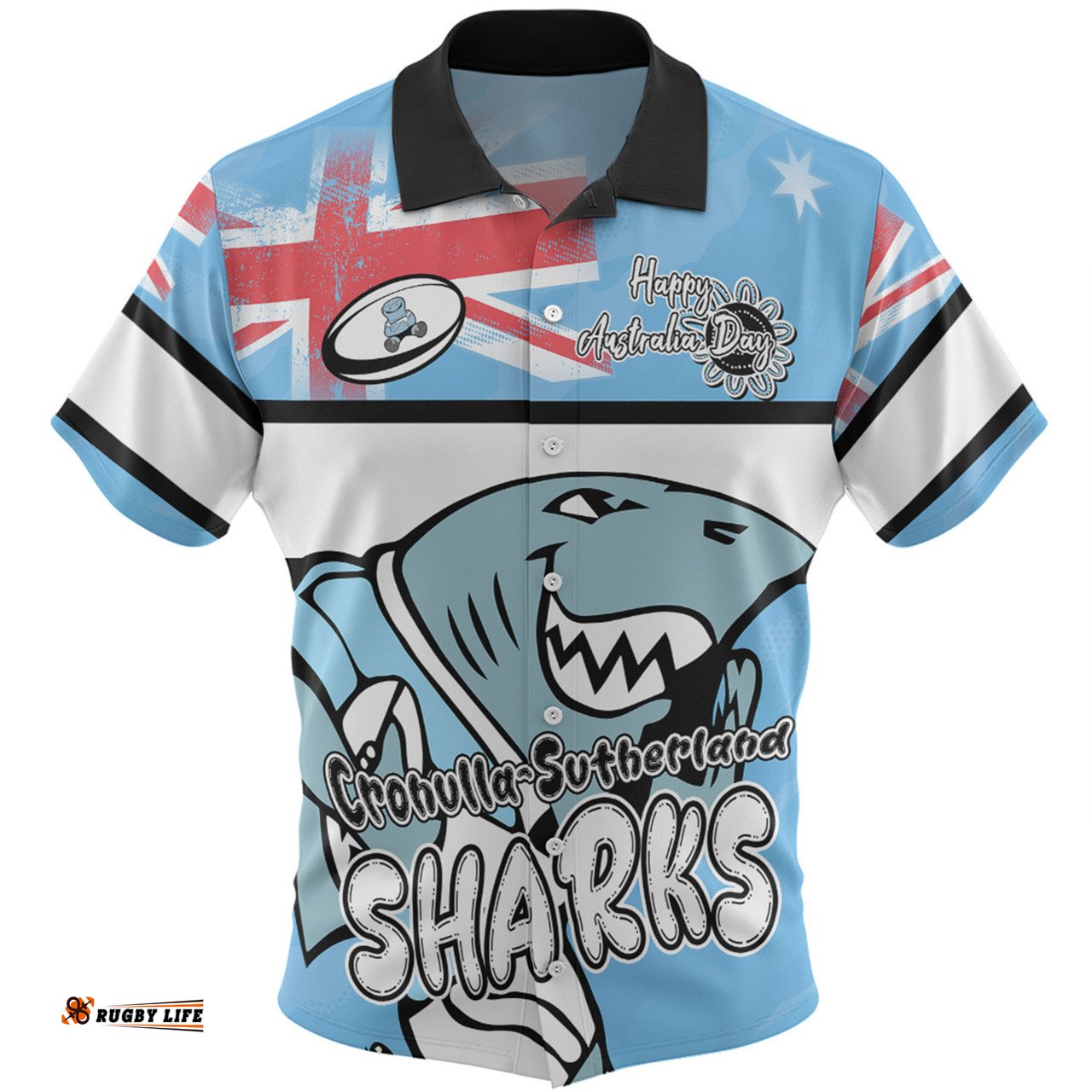 Amazing Aussie Cronulla Sutherland Sharks Happy Australia Day We Are One And Free Hawaiian Shirt