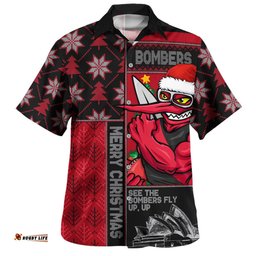 Amazing Aussie Essendon Merry Christmas Knit Style Festive Spirit Hawaiian Shirt
