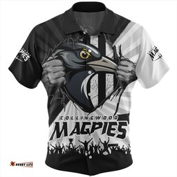 Amazing Aussie Collingwood Breaking Through Fan Design Hawaiian Shirt