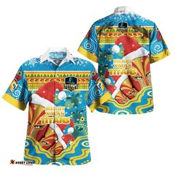 Amazing Aussie Gold Coast Titans Merry Xmas Super Titans Indigenous Hawaiian Shirt