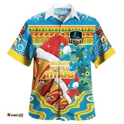 Amazing Aussie Gold Coast Titans Merry Xmas Super Titans Indigenous Hawaiian Shirt