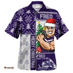 Amazing Aussie Fremantle Merry Christmas Knit Style Festive Spirit Hawaiian Shirt