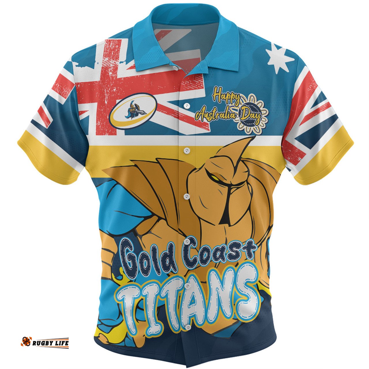 Amazing Aussie Gold Coast Titans Happy Australia Day We Are One And Free Hawaiian Shirt