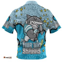 Amazing Aussie Cronulla Sutherland Sharks Custom Team With Dot And Star Patterns For Tough Fan Hawaiian Shirt