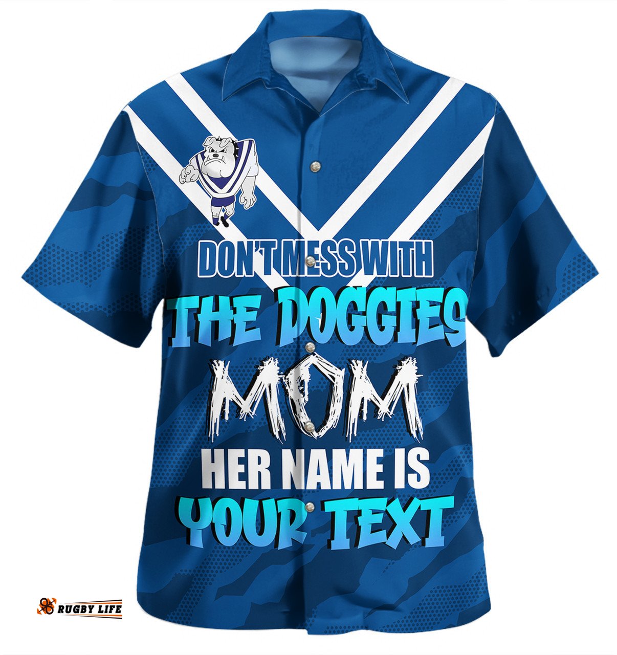 Amazing Aussie Canterbury Bankstown Bulldogs Mother's Day Screaming Mom and Crazy Fan Hawaiian Shirt