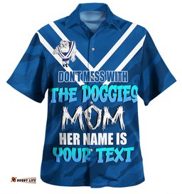 Amazing Aussie Canterbury Bankstown Bulldogs Mother's Day Screaming Mom and Crazy Fan Hawaiian Shirt
