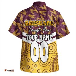Amazing Aussie Brisbane Broncos Tropical Patterns And Dot Painting Eat Sleep Rugby Repeat Hawaiian Shirt