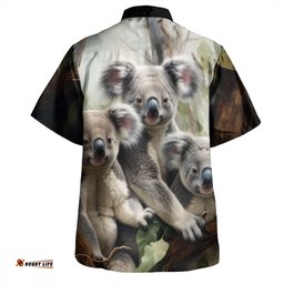 Amazing Aussie Australia Koala Three Koalas with Gum Trees Ver2 Hawaiian Shirt