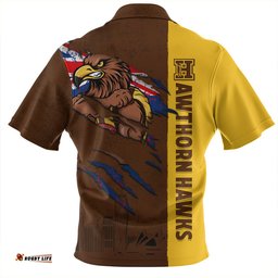 Amazing Aussie Hawthorn Burning Passion Of Power Scratch Style Hawaiian Shirt