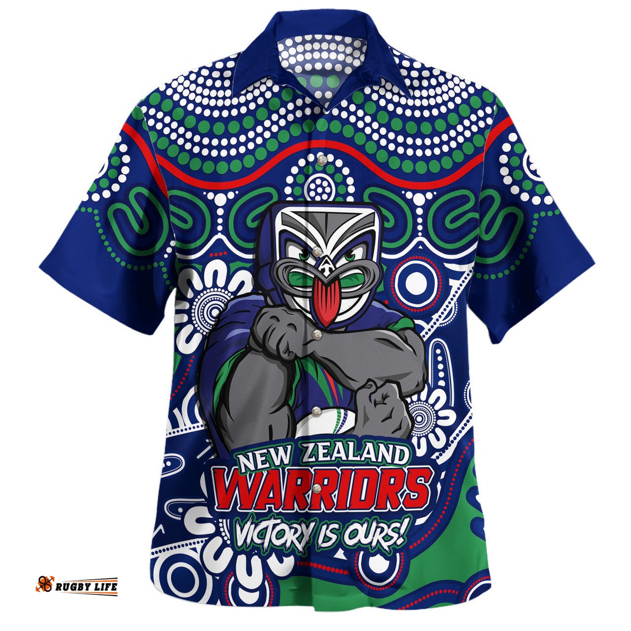 Amazing Aussie New Zealand Warriors Aboriginal Inspired Tough Fan Rugby For Life Hawaiian Shirt