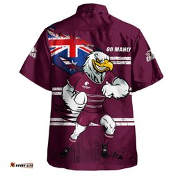 Amazing Aussie Manly Warringah Sea Eagles Custom For Die Hard Fan Australia Flag Scratch Style Hawaiian Shirt