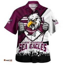 Amazing Aussie Manly Warringah Sea Eagles Fearless Soul Series Hawaiian Shirt