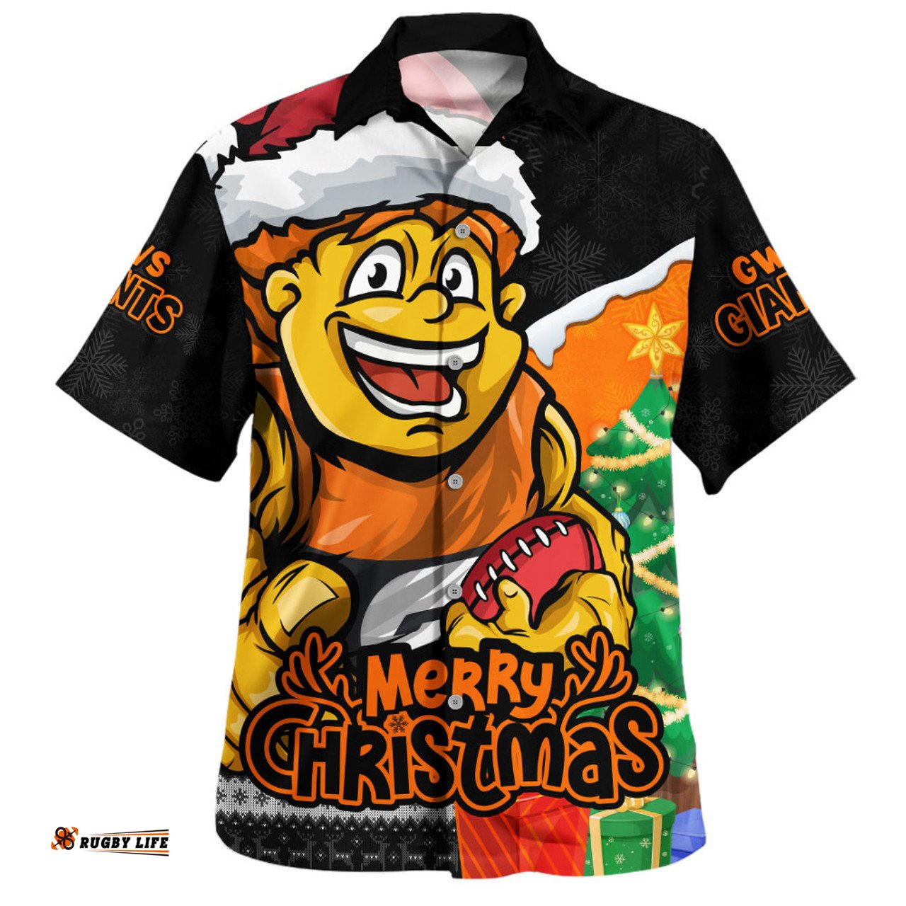 Amazing Aussie GWS GIANTS Santa Scoring Touchdown On Christmas Game Day Hawaiian Shirt