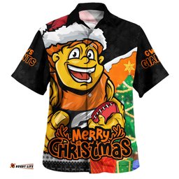 Amazing Aussie GWS GIANTS Santa Scoring Touchdown On Christmas Game Day Hawaiian Shirt