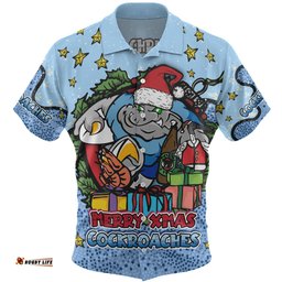 Amazing Aussie New South Wales Cockroaches Christmas Custom Merry Christmas Our Beloved Team With Aboriginal Dot Art Pattern Hawaiian Shirt