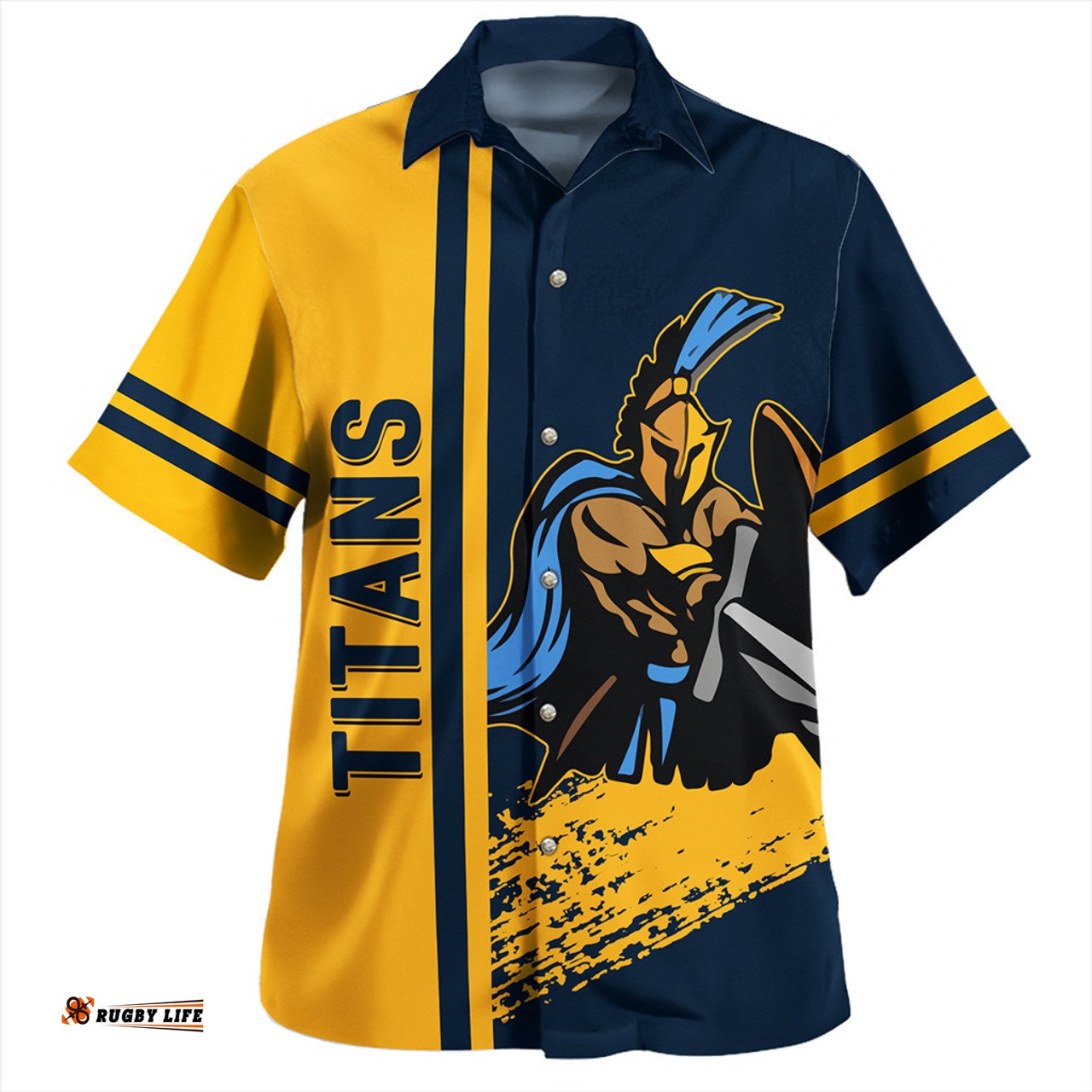 Amazing Aussie Gold Coast Titans Sport Gold Coast Titans Mascot Quater Style Hawaiian Shirt