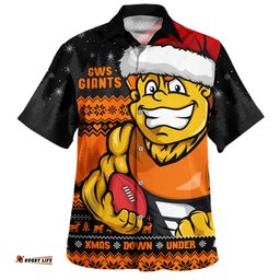 Amazing Aussie GWS GIANTS Merry Christmas Down Under Footy Power Style Hawaiian Shirt