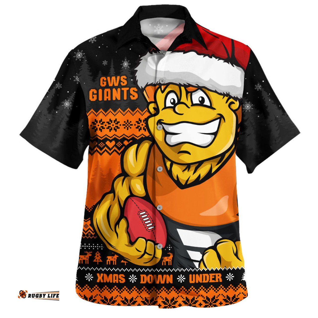 Amazing Aussie GWS GIANTS Merry Christmas Down Under Footy Power Style Hawaiian Shirt