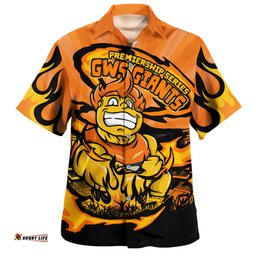 Amazing Aussie GWS GIANTS Premiership Series Flame Edition Hawaiian Shirt