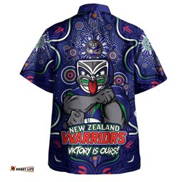 Amazing Aussie New Zealand Warriors Aboriginal Pattern Inspired Victory Is Ours Hawaiian Shirt