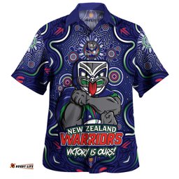 Amazing Aussie New Zealand Warriors Aboriginal Pattern Inspired Victory Is Ours Hawaiian Shirt