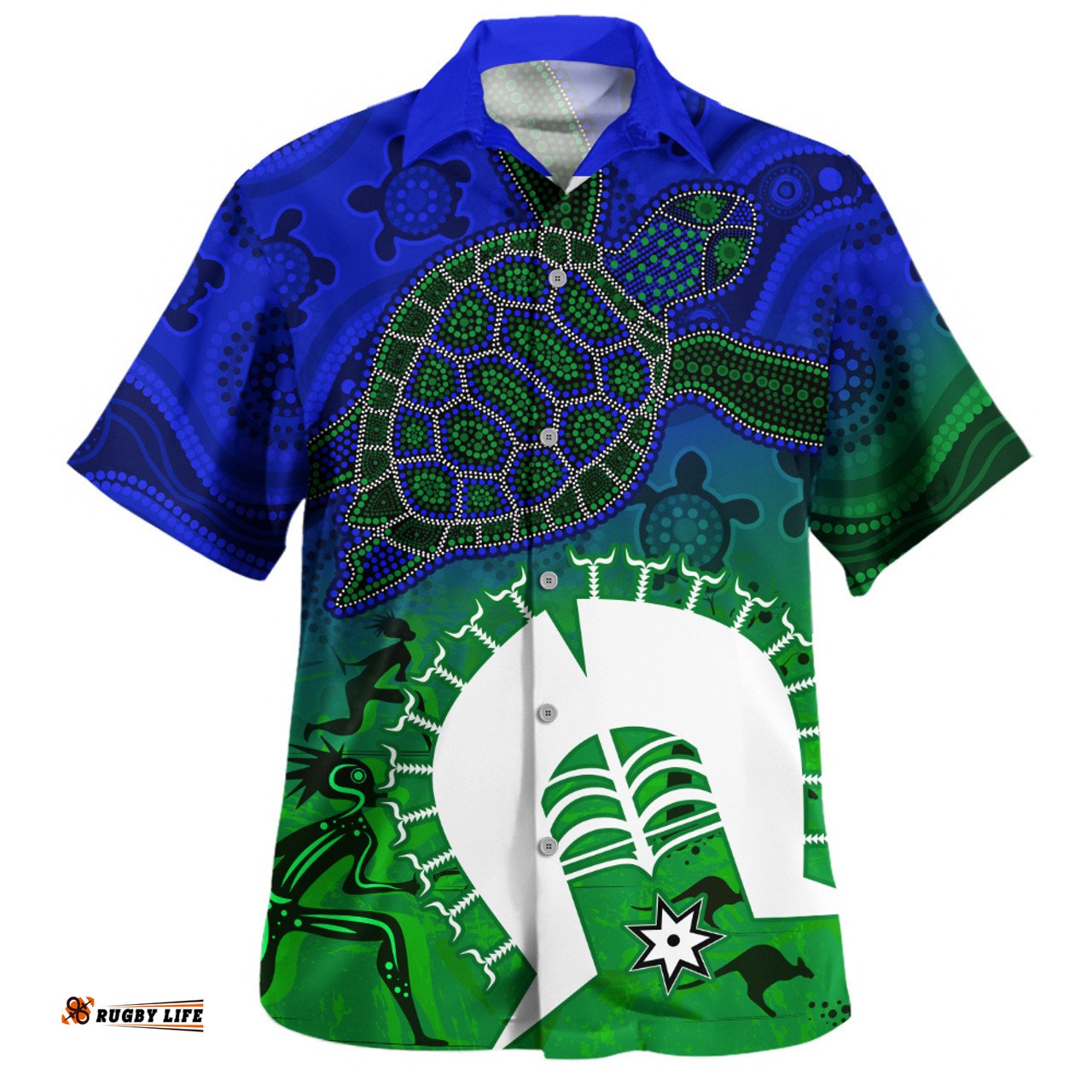 Amazing Aussie Indigenous Australian Aboriginal Island Heart Turtle Path Hawaiian Shirt