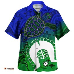 Amazing Aussie Indigenous Australian Aboriginal Island Heart Turtle Path Hawaiian Shirt