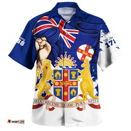 Amazing Aussie New South Wales Power Pride And Heritage Crest Hawaiian Shirt