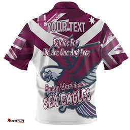 Amazing Aussie Manly Warringah Sea Eagles Happy Australia Day We Are One And Free V2 Hawaiian Shirt