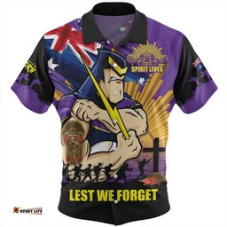 Amazing Aussie Melbourne Storm Fearless ANZAC Defender Hawaiian Shirt