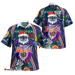 Amazing Aussie Melbourne Storm Merry Christmas Indigenous Melbourne Storm Hawaiian Shirt