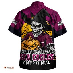 Amazing Aussie Manly Warringah Sea Eagles Dark Moon Rugby Halloween Battle Edition Hawaiian Shirt