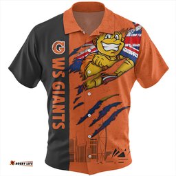 Amazing Aussie GWS GIANTS Burning Passion Of Power Scratch Style Hawaiian Shirt