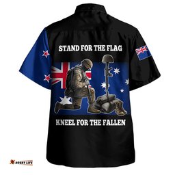 Amazing Aussie New Zealand Anzac Day Custom Stand For The Flag Kneel For The Fallen Shirt Hawaiian Shirt