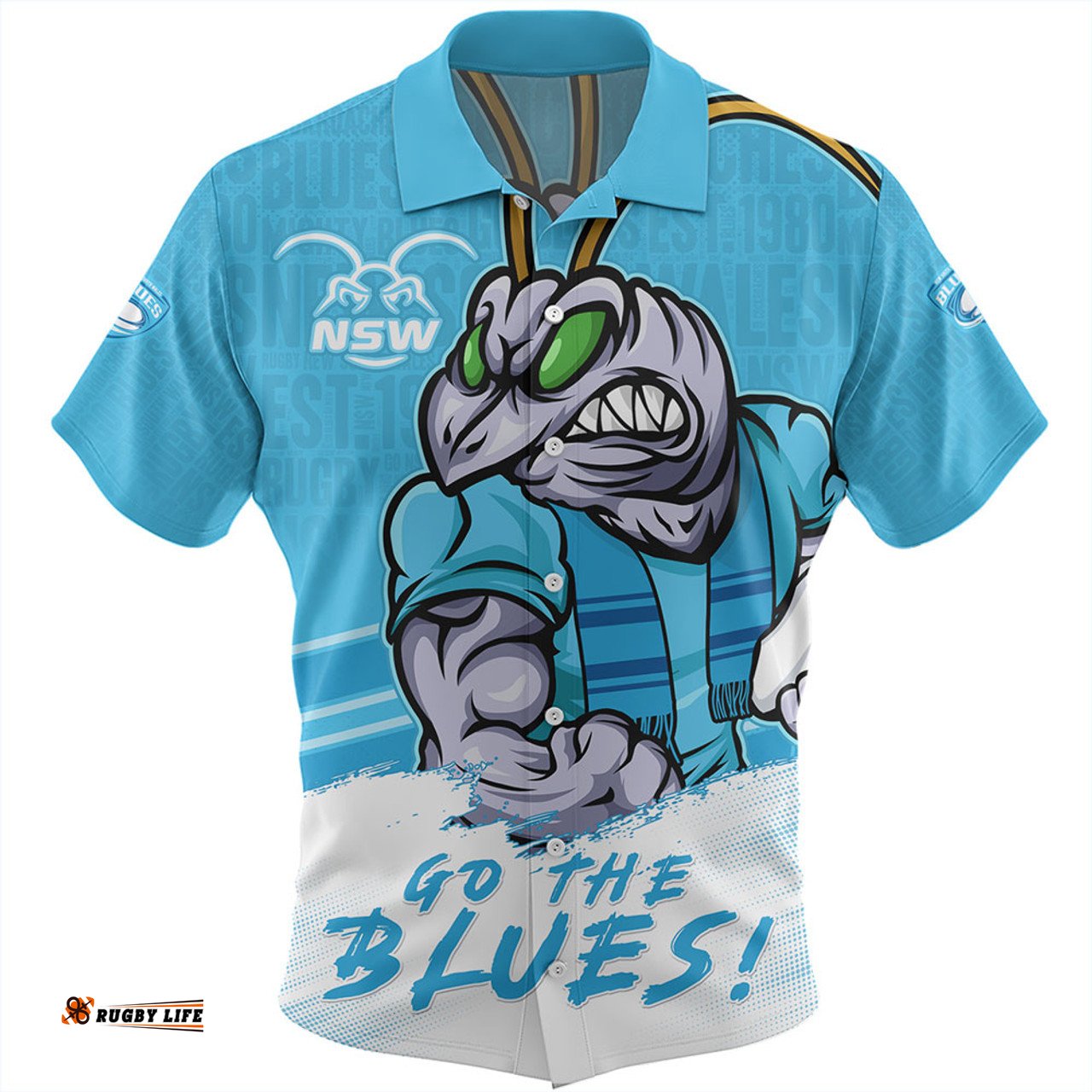 Amazing Aussie New South Wales Blues NSW Blues Word Cloud Style Hawaiian Shirt