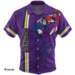 Amazing Aussie Melbourne Storm Happy Australia Day Flag Scratch Style Hawaiian Shirt