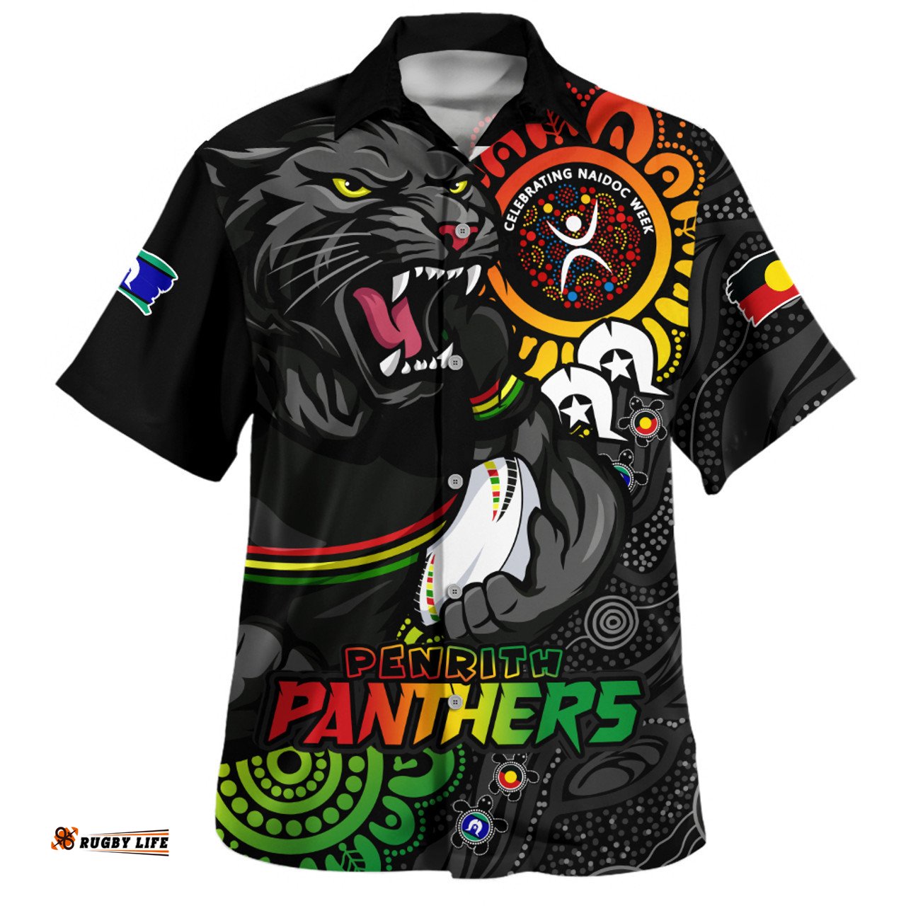 Amazing Aussie Penrith Panthers Power Through Generations NAIDOC Edition Hawaiian Shirt