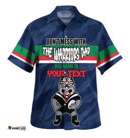 Amazing Aussie New Zealand Warriors Father's Day Screaming Dad and Crazy Fan Hawaiian Shirt