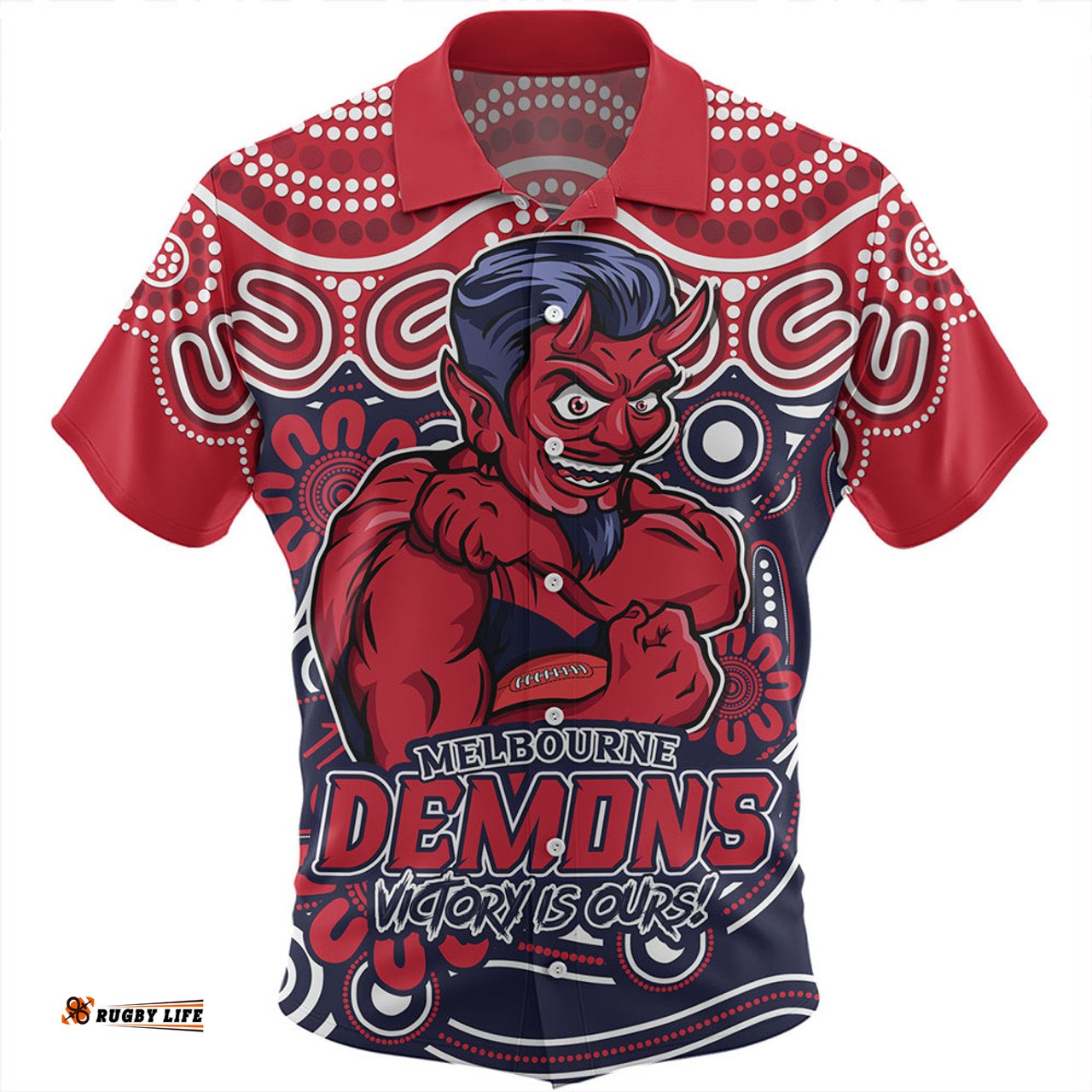 Amazing Aussie Melbourne Aboriginal Inspired Tough Fan Football For Life Hawaiian Shirt