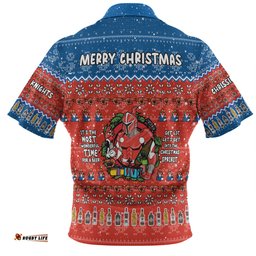 Amazing Aussie Newcastle Knights Christmas Custom Chrissie Spirit Hawaiian Shirt