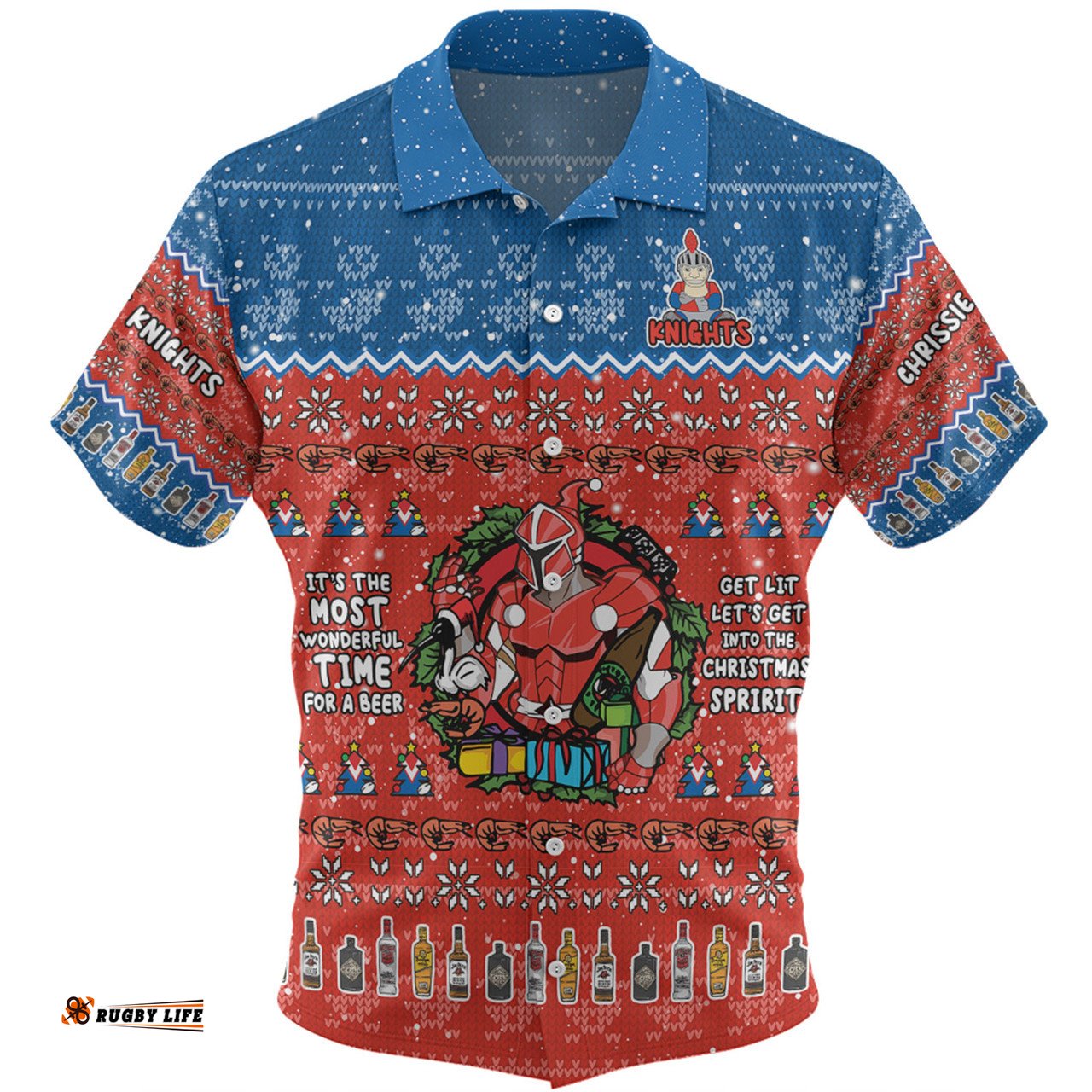 Amazing Aussie Newcastle Knights Christmas Custom Chrissie Spirit Hawaiian Shirt