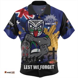 Amazing Aussie New Zealand Warriors Fearless ANZAC Defender Hawaiian Shirt
